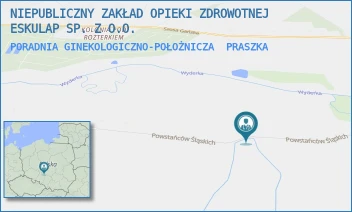 PORADNIA GINEKOLOGICZNO-POŁOŻNICZA - NIEPUBLICZNY ZAKŁAD OPIEKI ZDROWOTNEJ ESKULAP SP. Z O.O. - UL. POWSTAŃCÓW ŚL. 8,  PRASZKA