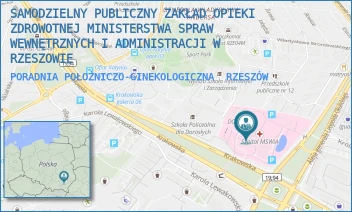 PORADNIA POŁOŻNICZO-GINEKOLOGICZNA - SAMODZIELNY PUBLICZNY ZAKŁAD OPIEKI ZDROWOTNEJ MINISTERSTWA SPRAW WEWNĘTRZNYCH I ADMINISTRACJI W RZESZOWIE - UL. KRAKOWSKA 16,  RZESZÓW