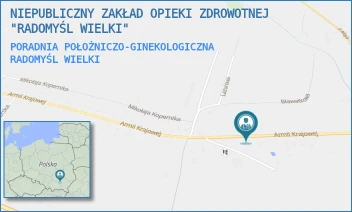PORADNIA POŁOŻNICZO-GINEKOLOGICZNA - NIEPUBLICZNY ZAKŁAD OPIEKI ZDROWOTNEJ "RADOMYŚL WIELKI" - UL. ARMII KRAJOWEJ 32 A,  RADOMYŚL WIELKI