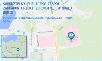 PORADNIA GINEKOLOGICZNO-POŁOŻNICZA - SAMODZIELNY PUBLICZNY ZESPÓŁ ZAKŁADÓW OPIEKI ZDROWOTNEJ W NOWEJ DĘBIE - UL. M.C.SKŁODOWSKIEJ 1A,  NOWA DĘBA