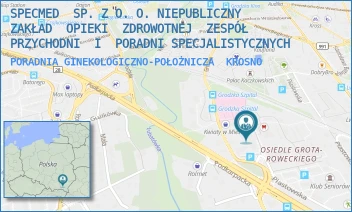 PORADNIA GINEKOLOGICZNO-POŁOŻNICZA - SPECMED  SP. Z O. O. NIEPUBLICZNY  ZAKŁAD  OPIEKI  ZDROWOTNEJ  ZESPÓŁ  PRZYCHODNI  I  PORADNI SPECJALISTYCZNYCH - UL. GRODZKA 47A,  KROSNO