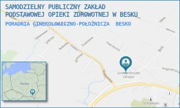 PORADNIA GINEKOLOGICZNO-POŁOŻNICZA - SAMODZIELNY PUBLICZNY ZAKŁAD PODSTAWOWEJ OPIEKI ZDROWOTNEJ W BESKU - UL. BŁONIE 3,  BESKO