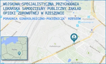PORADNIA GINEKOLOGICZNO-POŁOŻNICZA - WOJSKOWA SPECJALISTYCZNA PRZYCHODNIA LEKARSKA SAMODZIELNY PUBLICZNY ZAKŁAD OPIEKI ZDROWOTNEJ W RZESZOWIE - UL. GEN. MARIANA LANGIEWICZA 4,  RZESZÓW