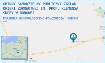 PORADNIA GINEKOLOGICZNO-POŁOŻNICZA - GMINNY SAMODZIELNY PUBLICZNY ZAKŁAD OPIEKI ZDROWOTNEJ IM. PROF. KLEMENSA SKÓRY W BOROWEJ - UL. BOROWA 333 A,  BOROWA