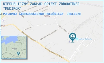 PORADNIA GINEKOLOGICZNO-POŁOŻNICZA - NIEPUBLICZNY ZAKŁAD OPIEKI ZDROWOTNEJ "MEDIKOR" - UL. TADEUSZA REJTANA 38 B,  JEDLICZE