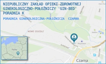 PORADNIA GINEKOLOGICZNA-POŁOŻNICZA - NIEPUBLICZNY ZAKŁAD OPIEKI ZDROWOTNEJ GINEKOLOGICZNO-POŁOŻNICZY 'GIN-BED' PORADNIA K - UL. KONARSKIEGO 3,  CZARNA
