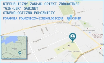 PORADNIA POŁOŻNICZO-GINEKOLOGICZNA - NIEPUBLICZNY ZAKŁAD OPIEKI ZDROWOTNEJ "GIN-LEK" GABINET GINEKOLOGICZNO-POŁOŻNICZY - UL. SZKOLNA 10A,  PRUCHNIK