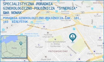 PORADNIA GINEKOLOGICZNO-POŁOŻNICZA LOK. 101, 103 - SPECJALISTYCZNA PORADNIA GINEKOLOGICZNO-POŁOŻNICZA "SYNERGIA" EWA NOWAK - STOŁECZNA 7,  BIAŁYSTOK