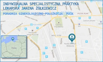 PORADNIA GINEKOLOGICZNO-POŁOŻNICZA - INDYWIDUALNA SPECJALISTYCZNA PRAKTYKA LEKARSKA JANINA ŻÓŁKIEWICZ - ARMII WOJSKA POLSKIEGO 16,  PUCK