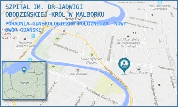 PORADNIA GINEKOLOGICZNO-POŁOŻNICZA - SZPITAL IM. DR JADWIGI OBODZIŃSKIEJ-KRÓL W MALBORKU - UL. DWORCOWA 12,  NOWY DWÓR GDAŃSKI