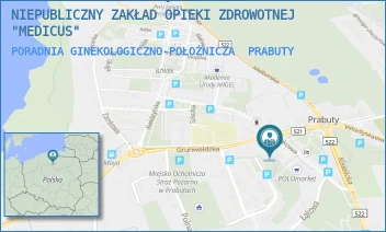 PORADNIA GINEKOLOGICZNO-POŁOŻNICZA - NIEPUBLICZNY ZAKŁAD OPIEKI ZDROWOTNEJ "MEDICUS" - UL. ŁĄKOWA 33,  PRABUTY