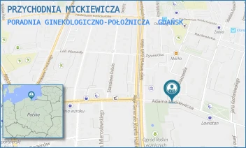 PORADNIA GINEKOLOGICZNO-POŁOŻNICZA - PRZYCHODNIA MICKIEWICZA - UL. ADAMA MICKIEWICZA 28/30,  GDAŃSK