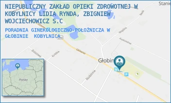 PORADNIA GINEKOLOGICZNO-POŁOŻNICZA W GŁOBINIE - NIEPUBLICZNY ZAKŁAD OPIEKI ZDROWOTNEJ W KOBYLNICY LIDIA RYNDA, ZBIGNIEW WOJCIECHOWICZ S.C - UL. GŁOBINO 47,  KOBYLNICA