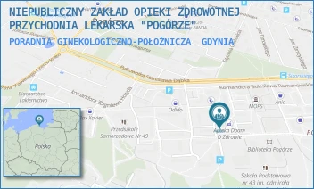 PORADNIA GINEKOLOGICZNO-POŁOŻNICZA - NIEPUBLICZNY ZAKŁAD OPIEKI ZDROWOTNEJ PRZYCHODNIA LEKARSKA "POGÓRZE" - UL. WICEADMIRAŁA KAZIMIERZA PORĘBSKIEGO 9/-,  GDYNIA