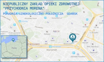 PORADNIA GINEKOLOGICZNO-POŁOŻNICZA - NIEPUBLICZNY ZAKŁAD OPIEKI ZDROWOTNEJ "PRZYCHODNIA MORENA" - UL. JAŚKOWA DOLINA 105,  GDAŃSK