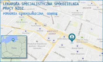 PORADNIA GINEKOLOGICZNA - SPÓŁDZIELNIA LEKARSKA SPECJALISTYCZNA W GDAŃSKU - WRZESZCZU - AL. GRUNWALDZKA 68,  GDAŃSK
