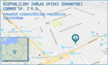 PORADNIA GINEKOLOGICZNO-POŁOŻNICZA - NIEPUBLICZNY ZAKŁAD OPIEKI ZDROWOTNEJ CORMED SP. Z O.O. - UL. ALEJA POKOJU 3,  CZĘSTOCHOWA