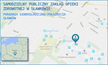 PORADNIA GINEKOLOGICZNO-POŁOŻNICZA - SAMODZIELNY PUBLICZNY ZAKŁAD OPIEKI ZDROWOTNEJ W SŁAWKOWIE - UL. PCK 3,  SŁAWKÓW