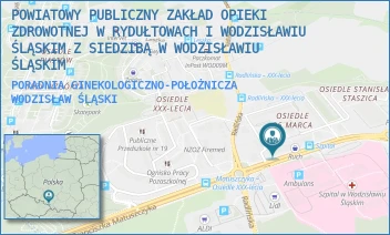 PORADNIA GINEKOLOGICZNO-POŁOŻNICZA - SZPITAL POWIATOWY W WODZISŁAWIU ŚLĄSKIM - UL. 26 MARCA 164,  WODZISŁAW ŚLĄSKI