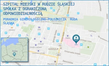 PORADNIA GINEKOLOGICZNO-POŁOŻNICZA - SZPITAL MIEJSKI W RUDZIE ŚLĄSKIEJ SPÓŁKA Z OGRANICZONĄ ODPOWIEDZIALNOŚCIĄ - UL. WINCENTEGO LIPA 2,  RUDA ŚLĄSKA