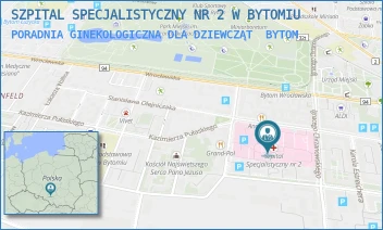 PORADNIA GINEKOLOGICZNA DLA DZIEWCZĄT - SZPITAL SPECJALISTYCZNY NR 2 W BYTOMIU - UL. BATOREGO 15,  BYTOM