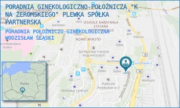 PORADNIA POŁOŻNICZO-GINEKOLOGICZNA - PORADNIA GINEKOLOGICZNO-POŁOŻNICZA "K NA ŻEROMSKIEGO" PLEWKA SPÓŁKA PARTNERSKA - UL. STEFANA ŻEROMSKIEGO 18 A,  WODZISŁAW ŚLĄSKI