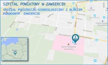 ODDZIAŁ POŁOŻNICZO-GINEKOLOGICZNY Z BLOKIEM PORODOWYM - SZPITAL POWIATOWY W ZAWIERCIU - UL. MIODOWA 14,  ZAWIERCIE