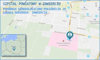 PORADNIA GINEKOLOGICZNO-POŁOŻNICZA ZE SZKOŁĄ RODZENIA - SZPITAL POWIATOWY W ZAWIERCIU - UL. MIODOWA 14,  ZAWIERCIE