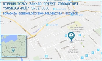 PORADNIA GINEKOLOGICZNO-POŁOŻNICZA - NIEPUBLICZNY ZAKŁAD OPIEKI ZDROWOTNEJ "SOŚNICA-MED" SP.Z O.O. - UL. JEDNOŚCI 10,  GLIWICE