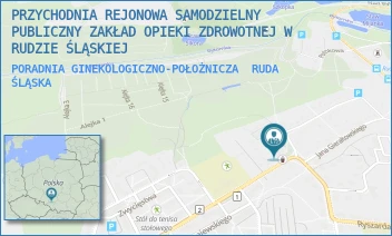 PORADNIA GINEKOLOGICZNO-POŁOŻNICZA - PRZYCHODNIA REJONOWA SAMODZIELNY PUBLICZNY ZAKŁAD OPIEKI ZDROWOTNEJ W RUDZIE ŚLĄSKIEJ - UL. JANA GIERAŁTOWSKIEGO 29,  RUDA ŚLĄSKA