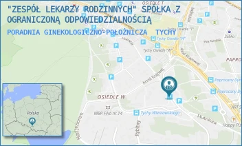 PORADNIA GINEKOLOGICZNO-POŁOŻNICZA - "ZESPÓŁ LEKARZY RODZINNYCH" SPÓŁKA Z OGRANICZONĄ ODPOWIEDZIALNOŚCIĄ - UL. HUTNICZA 33,  TYCHY
