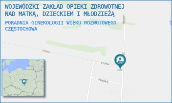 PORADNIA GINEKOLOGII WIEKU ROZWOJOWEGO - WOJEWÓDZKI ZAKŁAD OPIEKI ZDROWOTNEJ NAD MATKĄ, DZIECKIEM I MŁODZIEŻĄ - UL. SOBIESKIEGO 7A,  CZĘSTOCHOWA