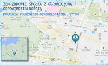 PORADNIA POŁOŻNICZO-GINEKOLOGICZNA - ZBM ZDROWIE SPÓŁKA Z OGRANICZONĄ ODPOWIEDZIALNOŚCIĄ - UL. POWSTAŃCÓW WARSZAWSKICH 64B/1,  BYTOM