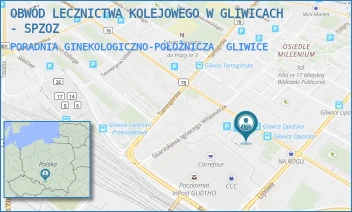 PORADNIA GINEKOLOGICZNO-POŁOŻNICZA - OBWÓD LECZNICTWA KOLEJOWEGO W GLIWICACH - SPZOZ - UL. OPOLSKA 18,  GLIWICE