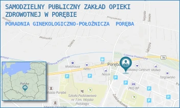 PORADNIA GINEKOLOGICZNO-POŁOŻNICZA - SAMODZIELNY PUBLICZNY ZAKŁAD OPIEKI ZDROWOTNEJ W PORĘBIE - UL. WOJSKA POLSKIEGO 20,  PORĘBA