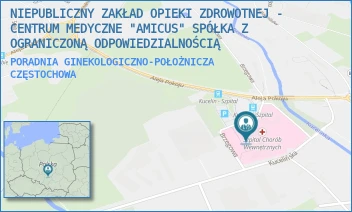PORADNIA GINEKOLOGICZNO-POŁOŻNICZA - NIEPUBLICZNY ZAKŁAD OPIEKI ZDROWOTNEJ - CENTRUM MEDYCZNE "AMICUS" SPÓŁKA Z OGRANICZONĄ ODPOWIEDZIALNOŚCIĄ - ALEJA POKOJU 44,  CZĘSTOCHOWA