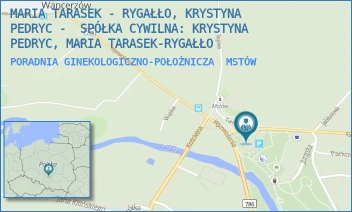 PORADNIA GINEKOLOGICZNO-POŁOŻNICZA - MARIA TARASEK - RYGAŁŁO, KRYSTYNA PEDRYC -  SPÓŁKA CYWILNA: KRYSTYNA PEDRYC, MARIA TARASEK-RYGAŁŁO - UL. GMINNA 14,  MSTÓW