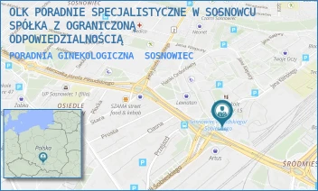 PORADNIA GINEKOLOGICZNA - OLK PORADNIE SPECJALISTYCZNE W SOSNOWCU SPÓŁKA Z OGRANICZONĄ ODPOWIEDZIALNOŚCIĄ - PIŁSUDSKIEGO 9,  SOSNOWIEC