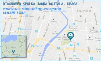 PORADNIA GINEKOLOGICZNO-POŁOŻNICZA - DIAGNOMED ZDROWIE SPÓŁKA Z OGRANICZONĄ ODPOWIEDZIALNOŚCIĄ - UL. KOMOROWICKA 23,  BIELSKO-BIAŁA