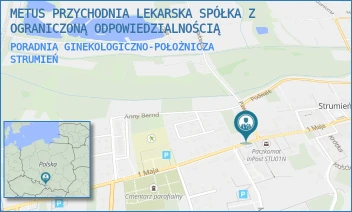 PORADNIA GINEKOLOGICZNO-POŁOŻNICZA - METUS PRZYCHODNIA LEKARSKA SPÓŁKA Z OGRANICZONĄ ODPOWIEDZIALNOŚCIĄ - 1 MAJA 18,  STRUMIEŃ