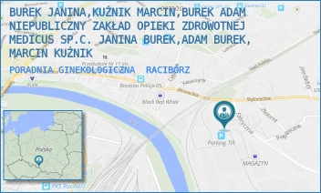 PORADNIA GINEKOLOGICZNA - BUREK JANINA,KUŹNIK MARCIN,BUREK ADAM NIEPUBLICZNY ZAKŁAD OPIEKI ZDROWOTNEJ MEDICUS SP.C. JANINA BUREK,ADAM BUREK, MARCIN KUŹNIK - UL. PIASTOWSKA 29,  RACIBÓRZ