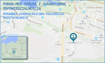 PORADNIA GINEKOLOGICZNO-POŁOŻNICZA - PORAD-MED SPÓŁKA Z OGRANICZONĄ ODPOWIEDZIALNOŚCIĄ - UL. HUTNICZA 8,  ŚWIĘTOCHŁOWICE
