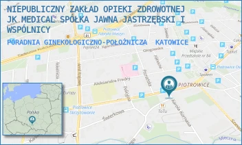 PORADNIA GINEKOLOGICZNO-POŁOŻNICZA - NIEPUBLICZNY ZAKŁAD OPIEKI ZDROWOTNEJ JK MEDICAL SPÓŁKA JAWNA JASTRZĘBSKI I WSPÓLNICY - GEN. JANKEGO 145,  KATOWICE