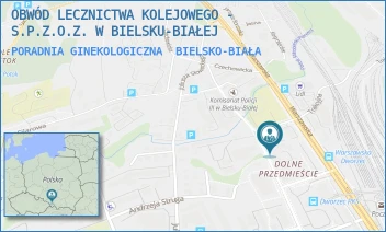 PORADNIA GINEKOLOGICZNA - OBWÓD LECZNICTWA KOLEJOWEGO - S.P.Z.O.Z. W BIELSKU-BIAŁEJ - UL. ROMUALDA TRAUGUTTA 12,  BIELSKO-BIAŁA