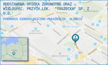 PORADNIA GINEKOLOGICZNO-POŁOŻNICZA - PODSTAWOWA OPIEKA ZDROWOTNA ORAZ WIELOSPEC. PRZYCH.LEK.  "TOSZECKA" SP. Z O.O. - UL. TOSZECKA 18,  GLIWICE