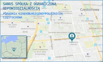 PORADNIA GINEKOLOGICZNO-POŁOŻNICZA - SANUS SPÓŁKA Z OGRANICZONĄ ODPOWIEDZIALNOŚCIĄ - UL. KOPERNIKA 45,  CZĘSTOCHOWA