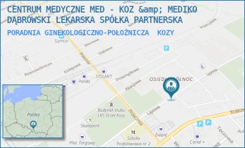 PORADNIA GINEKOLOGICZNO-POŁOŻNICZA - CENTRUM MEDYCZNE MED - KOZ &amp; MEDIKO DĄBROWSKI LEKARSKA SPÓŁKA PARTNERSKA - UL. LIPOWA 2,  KOZY
