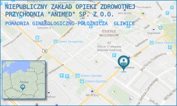 PORADNIA GINEKOLOGICZNO-POŁOŻNICZA - NIEPUBLICZNY ZAKŁAD OPIEKI ZDROWOTNEJ PRZYCHODNIA "ANIMED" SP. Z O.O. - UL. LIPOWA 36,  GLIWICE