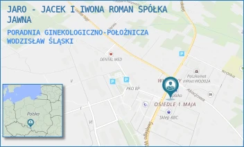 PORADNIA GINEKOLOGICZNO-POŁOŻNICZA - JARO - JACEK I IWONA ROMAN SPÓŁKA JAWNA - UL. ŚWIĘTEGO WAWRZYŃCA 1,  WODZISŁAW ŚLĄSKI