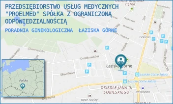 PORADNIA GINEKOLOGICZNA - PRZEDSIĘBIORSTWO USŁUG MEDYCZNYCH "PROELMED" SPÓŁKA Z OGRANICZONĄ ODPOWIEDZIALNOŚCIĄ - PL. RATUSZOWY 1B,  ŁAZISKA GÓRNE